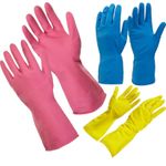 Household Rubber Gloves Medium Long cuff Sleeve Washing Up Kitchen Cleaning