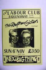 The Rhythm Sisters Poster Original Joiners Arms Next Big Thing Circa 1990's