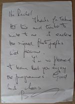 ORIGINAL HANDWRITTEN LETTER BARRY HOWARD Hi-de-Hi!