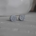 Handmade Black 925 Sterling Silver Stud Earrings Gift for Men Women Round 5-9mm