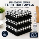 PACK OF 12 TERRY TEA TOWELS 100% EGYPTIAN COTTON KITCHEN DISH CLEANING CLOTH