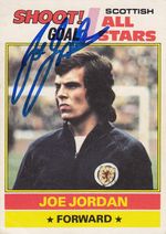 Vintage SIGNED TOPPS SCOTTISH 1977/78 Trading Card JOE JORDAN SCOTLAND