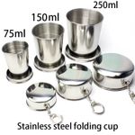 Stainless Steel Retractable Folding Cup Collapsible Travel Drinking Mug UK