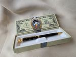 ​Vintage Colibri Disney Scrooge McDuck Ballpoint Pen Black & Gold with Box Rare