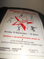 Rugby Union....MOSELEY v International XV 1981/2...Programme partially signed