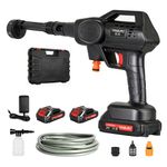 Portable Cordless Car High Pressure Washer 21V Jet Water Wash Cleaner 2 Battery