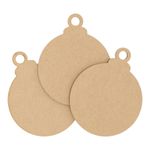 Wooden MDF Christmas Bauble Craft Shape Christmas Tree Decoration Xmas Style 1