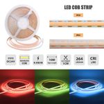10M Reel DC 24V LED COB Seamless Strip Light 1CM/Cut 264LEDs/M IP20/IP65 Tape