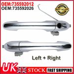 Fiat 500 Offside Left + Right Drivers Side Chrome Outer Door Handle 735592012