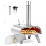 BIG HORN OUTDOORS 12" Pizza Ovens Wood Pellet Fired Pizza Maker,Silver