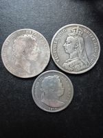 925 Sterling Silver 2 X Crowns, 1 X 1/2 Crown Bundle/joblot Brittish Coins
