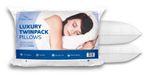 Luxury Quality  White Pillow Cases 2 Pack Soft Hollowfibre Poly cotton Pillows