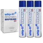 Whip It Butane Gas Zero Impurities Cans Bottles bho Refills 400ml - Pack of 3