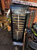Wine Cooler Fridge Built-In Glass Door Drinks Fridge Chiller 165 Bottles Black