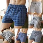Pack of 6 Men's Woven Boxer Shorts, Loose Fit Cotton Underwear, S M L XL XXL