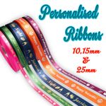 Personalised Printed Satin Ribbon - 10mm 15mm 25mm  - Weddings Birthdays Gifts