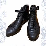Nine West Vintage 1990s Black Leather Lace-Up Ankle Boots Women’s 5.5