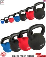 Neoprene Kettlebells 2kg-24Kg Single or Pair Weights Cast Iron Strength Fitness
