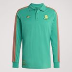Adidas AS Roma Terrace Icons Long Sleeve Polo Shirt ‘Green’ - Size Large (L)