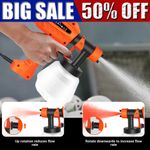 3000W HVLP Electric Paint Sprayer Spray Gun Airless Home Garden Fence Wall Car