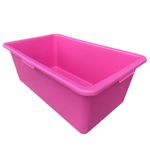 Large Pink Dog Bath Tub 90L Pet Grooming Wash Basin Kit with Drain Tap Valve