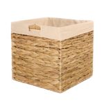 Wickerfield Natural Water Hyacinth Open Storage Basket Home Living Room Kitchen