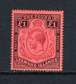 (821)     Leeward Islands KGV 1921-32  £1 Purple & Red/Black SG80 LM/Mint
