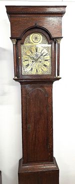 Majestic Brass Dial Longcase Grandfather Clock from mid 1800s. Quality Movement