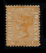 SIERRA LEONE 1872 3d SIDEWAYS WMK, S.G. 8, MINT, SWEATED GUM, CAT. £180