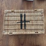 Harrods London Wicker Hamper Basket With Lid Lined 41cm X 16cm X25cm