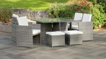 Premium Grey 8 Seat Cube Rattan Dining Set - Great condition.