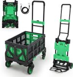 Folding Hand Truck with Basket Heavy Duty 330LB Convertible Dolly Cart Green