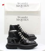 Alexander Mcqueen Ladies Tred Ankle Boot Leather Casual Black 40