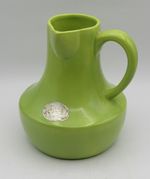 MCM BAS-SUSAN BAKE N' SERVE LOS ANGELES CHARTREUSE GREEN PITCHER (1950s NOS)