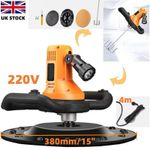 220V Cement Mortar Polishing Machine Electric Trowel Wall Smoothing Tool +3 Pads