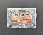 British Guiana SG 224f 2c on 15c Red-brown & Blue ‘Shaved E’ USED - CAT £80