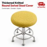 Round Swivel Stool Thickened Knitted Seat Cover Heavy Duty Frame 360° Rotating