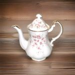 Paragon Coffee pot Victoriana Rose Bone china. Pink roses ditsy