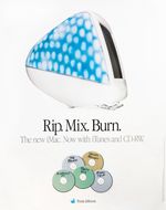 RARE Vintage Apple iMac DALMATION Poster 24x36 Rip Mix Burn Steve Jobs Vintage