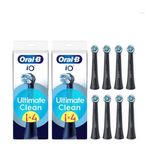 Oral-B iO Ultimate Clean Replacement Toothbrush Heads Pack of 8 BLACK