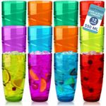 Plastic Tumblers Swirl Acrylic Tumbler Glasses Stackable ReUsable  550ml 12 Pack