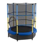 55in 4.5FT Trampoline with Safty Enclosure Net Kids Toddlers Ages 3-10 Use