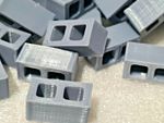 1/24 Cinder Blocks Breeze Concrete Cement Gray 50 in total 1:24