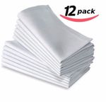 Pack of 12 Large White Polycotton Napkins Table Linen Dinner Hotel Wedding Party