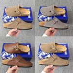 Birkenstock Taupe Suede Leather Boston With Soft Footbed UK Size