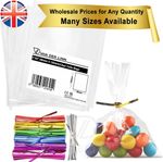 Cello Sweet Treat Bags VDL Cellophane Small Large Candy Party FREE TWIST TIES