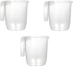 3x Large Measuring Jugs 2L with Handle BPA-Free Measuring Scales Water Gravy