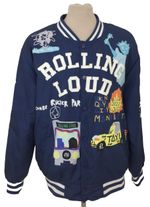 Rolling Loud Ayo Wass Good NYC 2021 Coaches Jacket XL Blue Graphic Print Used