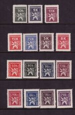Czechoslovakia 1945 Official set mint hinged stamps