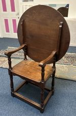 19c  Oak Monks  Bench With circular Table
